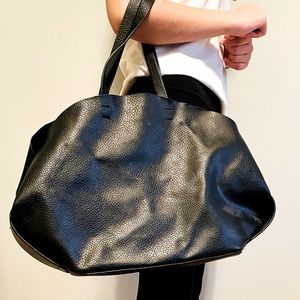 Zara basic collection leather satchel shoulder bag